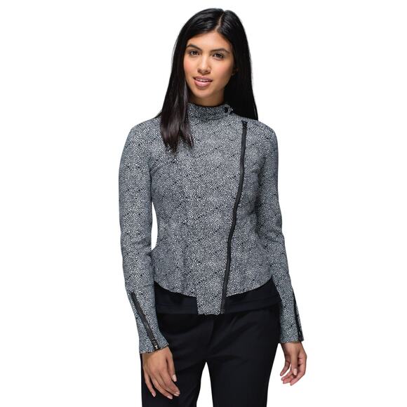 Lululemon Bust a Move Jacket Grey/Black Floral Print Size 6 - Picture 1 of 5